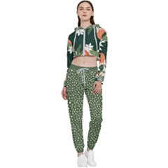 Tropical Polka Plants 2 Cropped Zip Up Lounge Set by flowerland