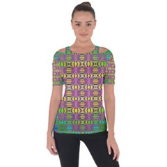 Unidentified  Flying Shoulder Cut Out Short Sleeve Top