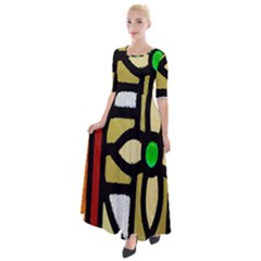 Abstract-0001 Half Sleeves Maxi Dress by nate14shop