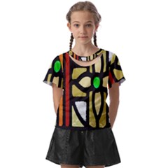 Abstract-0001 Kids  Front Cut Tee by nate14shop