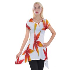 Abstract-b 001 Short Sleeve Side Drop Tunic by nate14shop