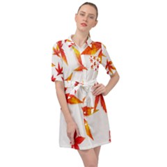 Abstract-b 001 Belted Shirt Dress by nate14shop