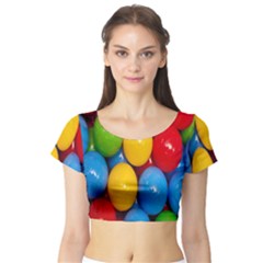 Background-b 001 Short Sleeve Crop Top by nate14shop