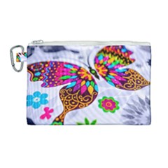 Butterfly-b 001 Canvas Cosmetic Bag (large) by nate14shop