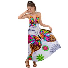 Butterfly-b 001 Backless Maxi Beach Dress