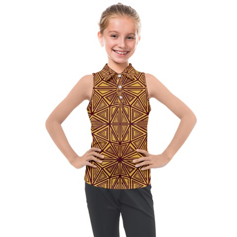 Abstract Pattern Geometric Backgrounds Kids  Sleeveless Polo Tee by Eskimos