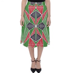 Abstract Pattern Geometric Backgrounds  Classic Midi Skirt by Eskimos