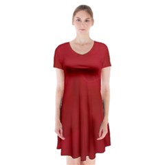 Fabric-b 002 Short Sleeve V-neck Flare Dress by nate14shop