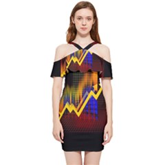 Logo-finance-economy-statistics Shoulder Frill Bodycon Summer Dress by Jancukart