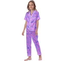 Flower-b 001 Kids  Satin Short Sleeve Pajamas Set by nate14shop