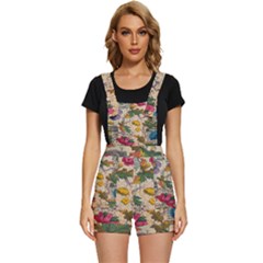 Flowers-b 003 Short Overalls by nate14shop