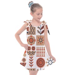 Scandinavian Pattern Artwork No 2 Kids  Tie Up Tunic Dress by HWDesign