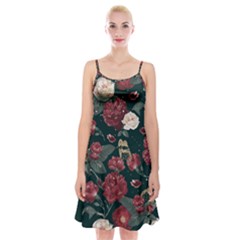 Magic Of Roses Spaghetti Strap Velvet Dress by HWDesign