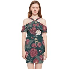 Magic Of Roses Shoulder Frill Bodycon Summer Dress by HWDesign