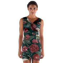 Magic Of Roses Wrap Front Bodycon Dress by HWDesign