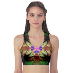 Fractal-abstract-flower-floral- -- Sports Bra