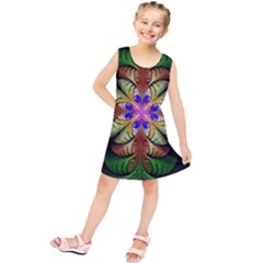 Fractal-abstract-flower-floral- -- Kids  Tunic Dress