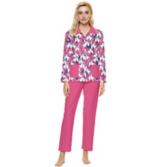 Pink Unicorn Womens  Long Sleeve Velvet Pocket Pajamas Set by flowerland
