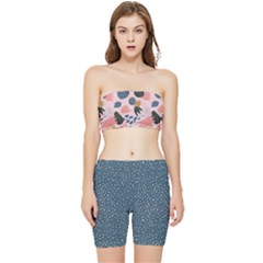 Hand Drawn Abstract Polka 5 Stretch Shorts And Tube Top Set by flowerland