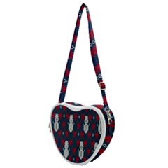 Christmas-seamless-knitted-pattern-background 004 Heart Shoulder Bag by nate14shop