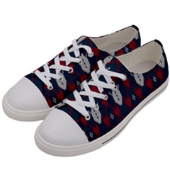 Christmas-seamless-knitted-pattern-background 004 Women s Low Top Canvas Sneakers by nate14shop