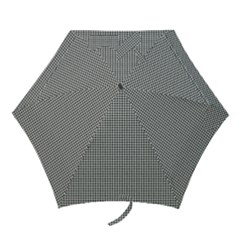 Soot Black And White Handpainted Houndstooth Check Watercolor Pattern Mini Folding Umbrellas