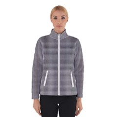 Soot Black And White Handpainted Houndstooth Check Watercolor Pattern Women s Bomber Jacket