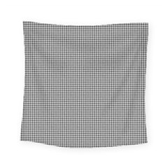 Soot Black And White Handpainted Houndstooth Check Watercolor Pattern Square Tapestry (small)