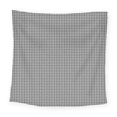 Soot Black And White Handpainted Houndstooth Check Watercolor Pattern Square Tapestry (large) by PodArtist