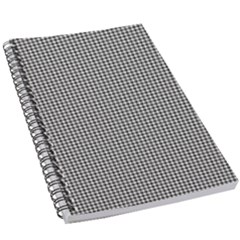 Soot Black And White Handpainted Houndstooth Check Watercolor Pattern 5 5  X 8 5  Notebook