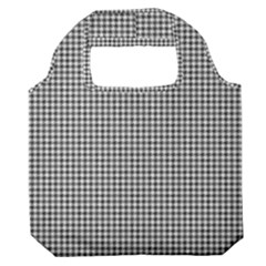 Soot Black And White Handpainted Houndstooth Check Watercolor Pattern Premium Foldable Grocery Recycle Bag