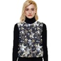 Background-star-christmas-advent Women s Short Button Up Puffer Vest View1