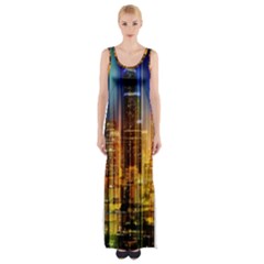 Skyline-light-rays-gloss-upgrade Thigh Split Maxi Dress by Jancukart
