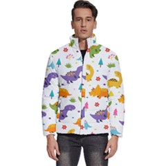 Dinosaurs-seamless-pattern-kids 003 Men s Puffer Bubble Jacket Coat by nate14shop