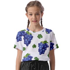 Grape-bunch-seamless-pattern-white-background-with-leaves Kids  Basic Tee