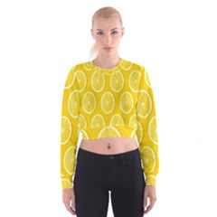 Lemon-fruits-slice-seamless-pattern Cropped Sweatshirt by nate14shop