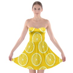 Lemon-fruits-slice-seamless-pattern Strapless Bra Top Dress by nate14shop