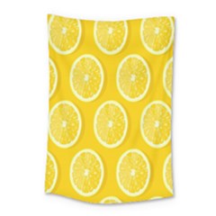 Lemon-fruits-slice-seamless-pattern Small Tapestry by nate14shop