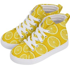 Lemon-fruits-slice-seamless-pattern Kids  Hi-top Skate Sneakers by nate14shop