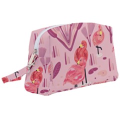 Seamless-pattern-with-flamingo Wristlet Pouch Bag (large) by nate14shop