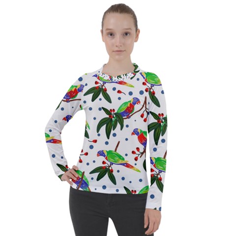 Seamless-pattern-with-parrot Women s Pique Long Sleeve Tee by nate14shop
