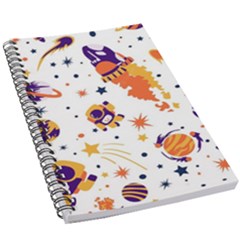 Seamless-pattern-with-spaceships-stars 005 5 5  X 8 5  Notebook by nate14shop