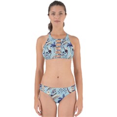 Tropical-leaves-seamless-pattern-with-monkey Perfectly Cut Out Bikini Set by nate14shop