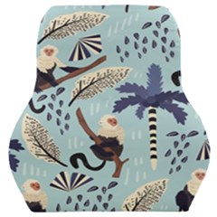 Tropical-leaves-seamless-pattern-with-monkey Car Seat Back Cushion  by nate14shop