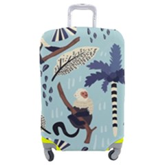 Tropical-leaves-seamless-pattern-with-monkey Luggage Cover (medium) by nate14shop