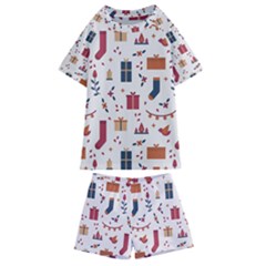 Christmas-gifts-socks-pattern Kids  Swim Tee And Shorts Set by nate14shop
