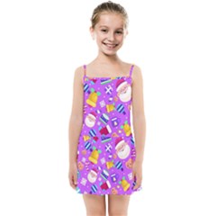 Flat-christmas-pattern-design Kids  Summer Sun Dress by nate14shop
