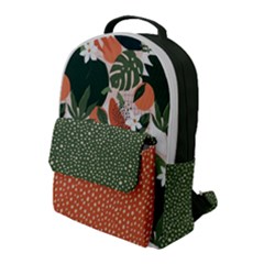 Tropical Polka Plants 2 Flap Pocket Backpack (large)