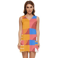 Geometric Series  Tiered Sleeveless Mini Dress by Sobalvarro
