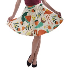 Fruity Summer A-line Skater Skirt by HWDesign